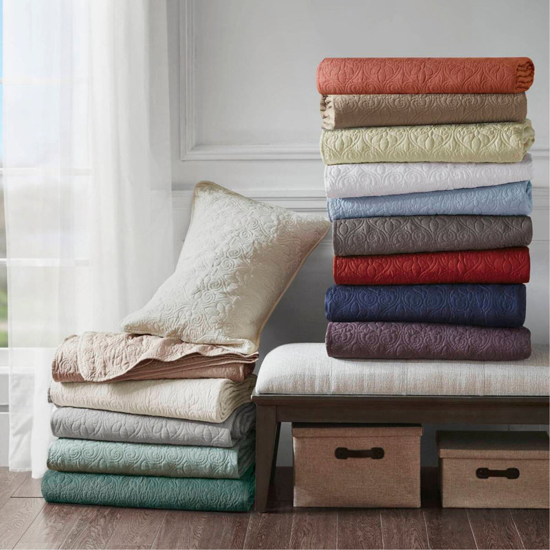 3 Piece Reversible Bedspread Set Balsam Green