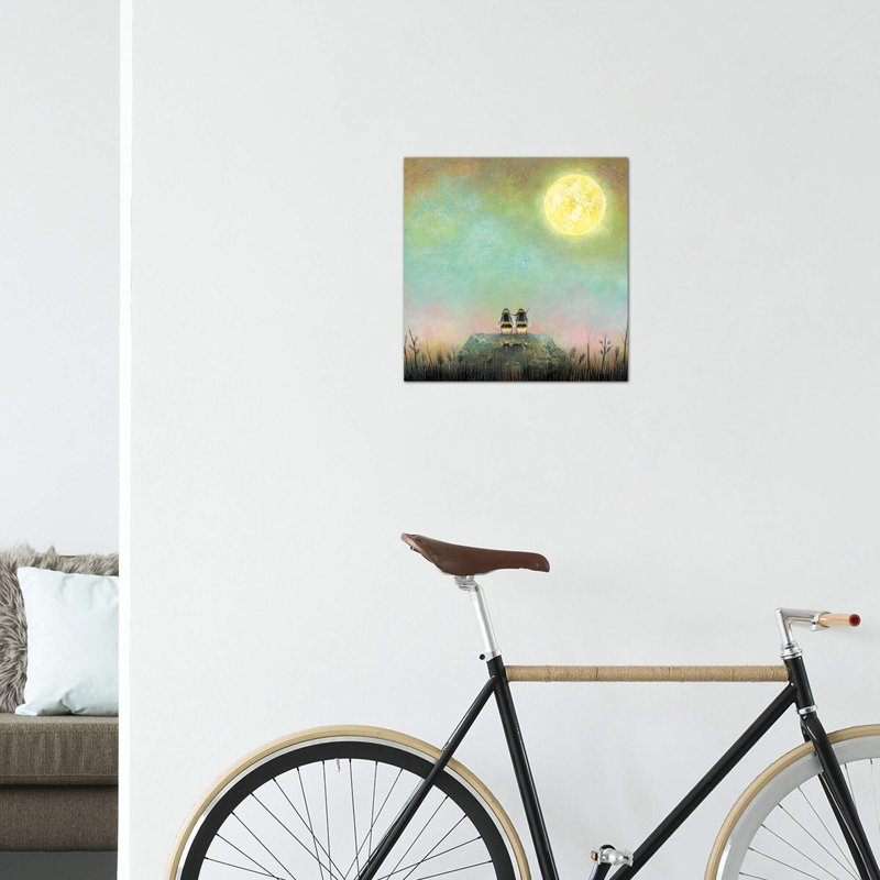 Moon Watchers par Neil Thompson - reproduction d'art, H 18 po x l 18 po x 1,5 po, Toile tendue, Pas de tapis