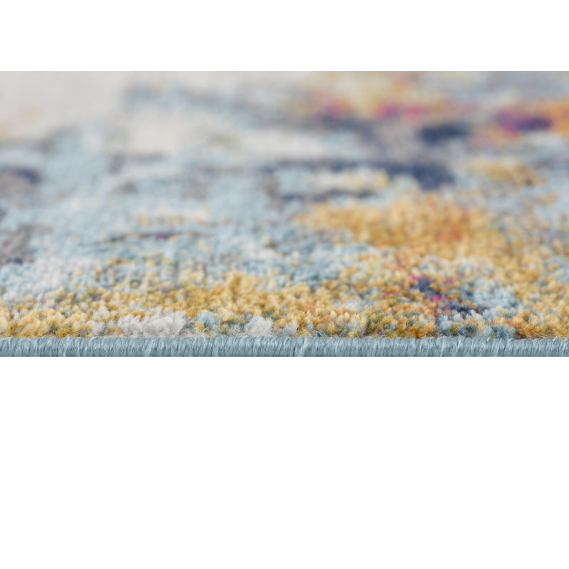 Tapis intérieur abstrait jaune