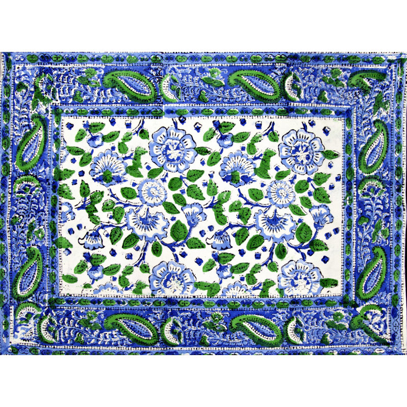 Ensemble de quatre napperons rectangulaires en coton