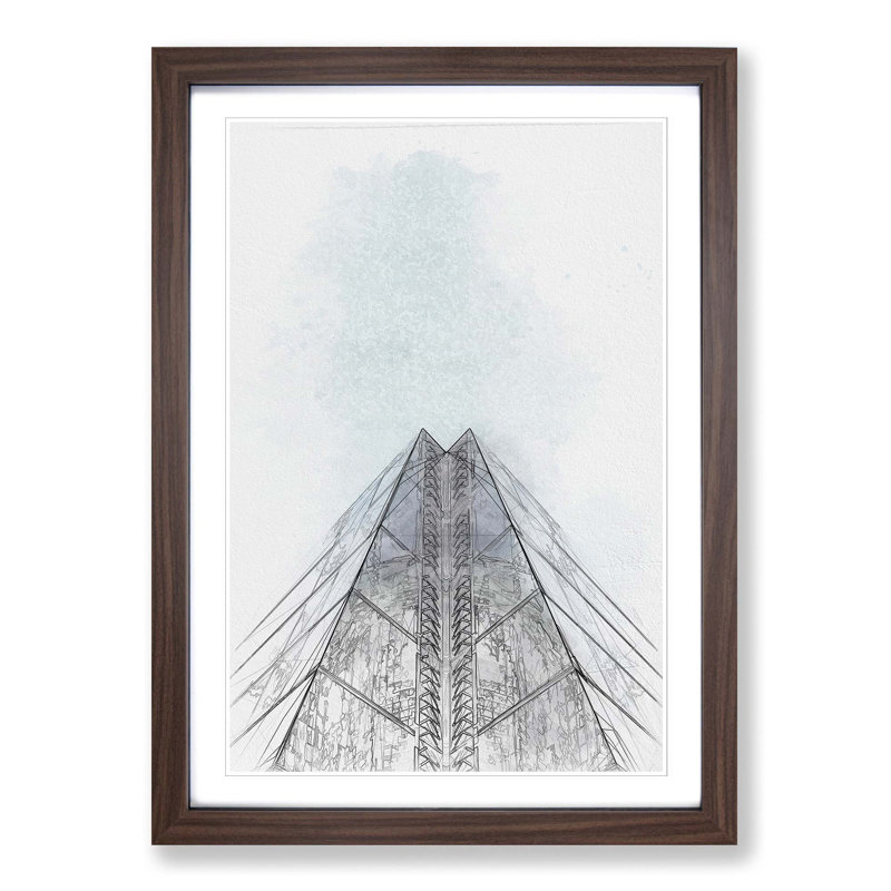 Sketching the Architecture Vol.55 - Picture Frame Drawing Print, Walnut Framed, 65cm H x 48cm W x 2cm D