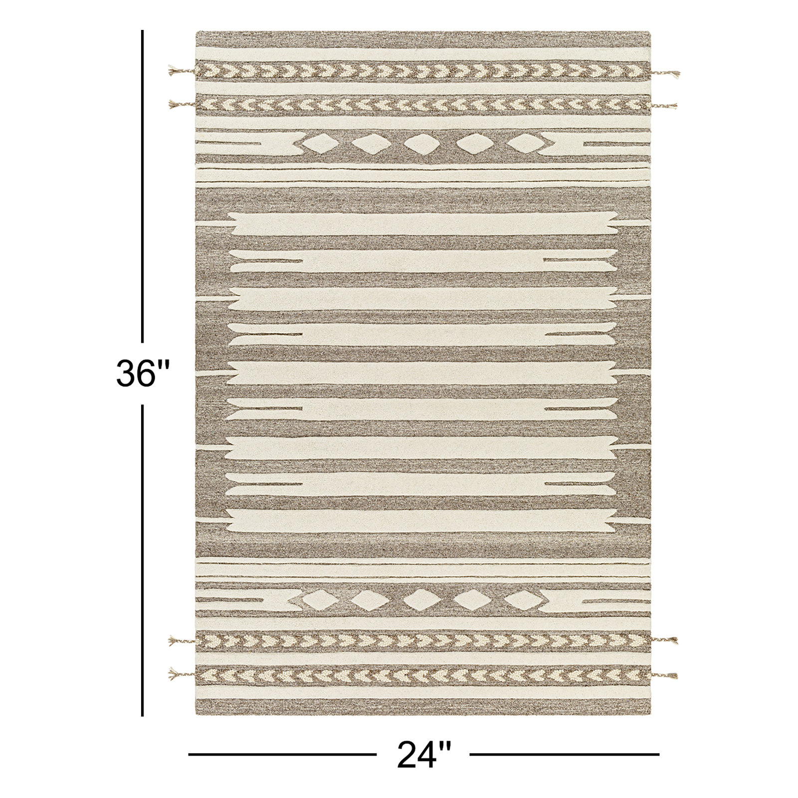 Lumia Hand-Woven Taupe Rug, Rectangle 2' x 3'