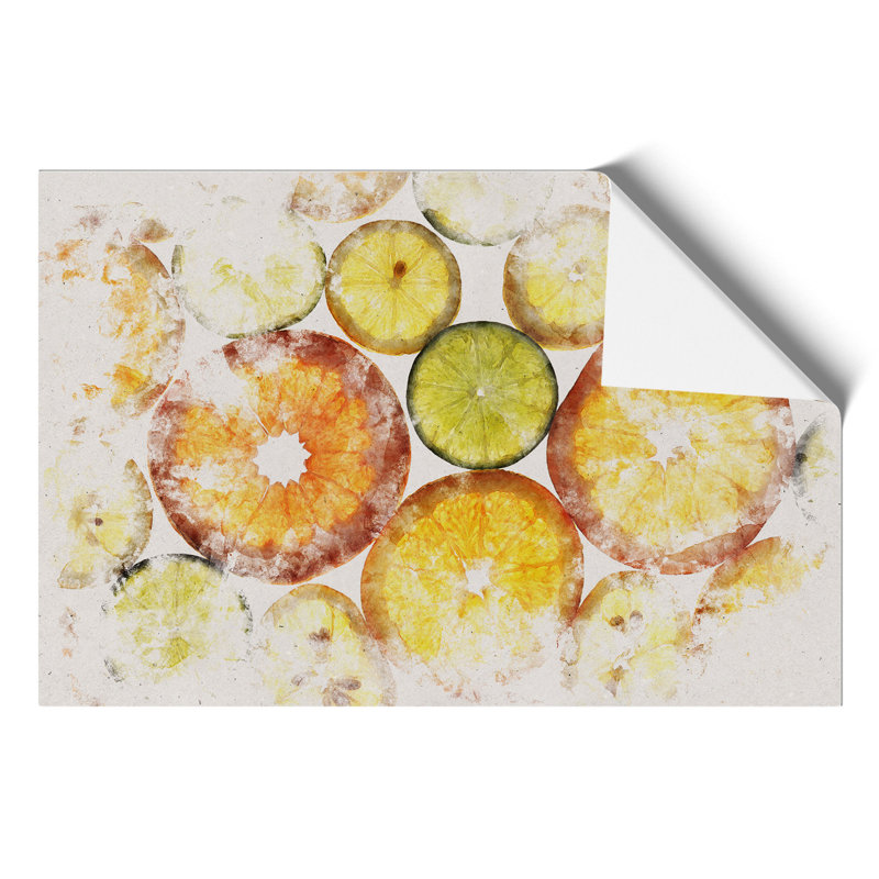 Sliced Citrus Fruit Watercolour - Frameless Print, 30cm H x 42cm W x 0.1cm D