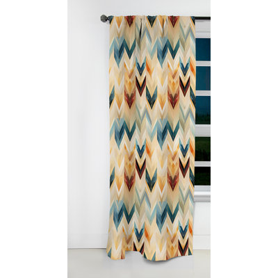 Beige Chevron Mosaic Fusion I - Chevron Curtain - Blackout Chevron Curtain - 1 Panels