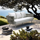 Nordic Outdoor Rattan Sofa For Three 70.86'' Outdoor Patio Sofa