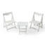 Ensemble de petites tables et chaises pliantes avec 2 chaises et table rectangulaire blanc-306344481