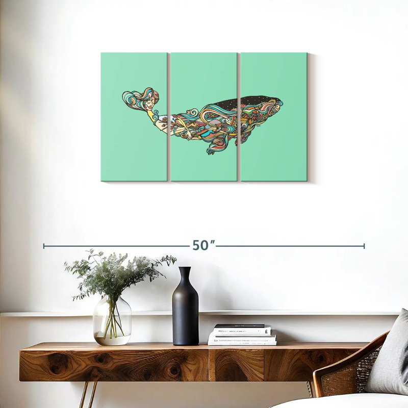 Brampt Vibrant Whale, 20" H x 33" W