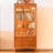 Cherry Wood Color Tempered Glass + Solid Wood Display Cases