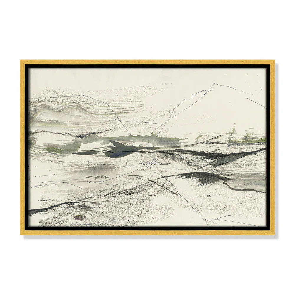 Green Sketches Print by PI Studio, 13.5" H x 19.5" W x 2" D, Gold Floater Framed, No Mat