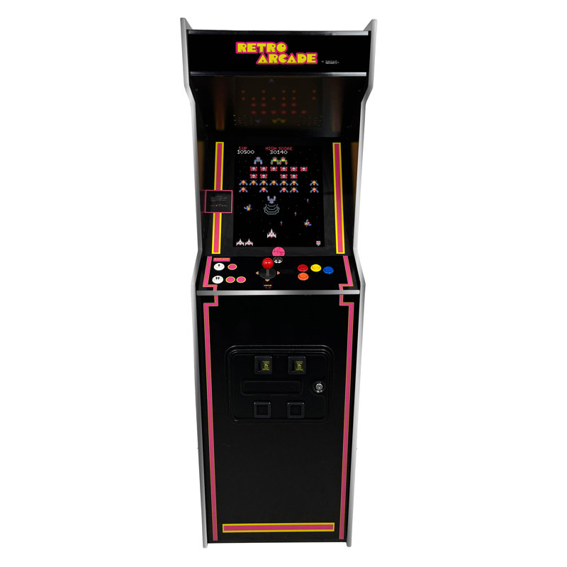 Full Size Arcade Machine with 19" Monitor and 412 Retro Games - Fully Assembled, Black/Chrome