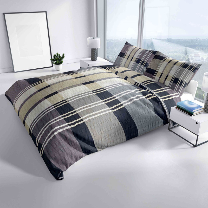 Anaika Tartan Duvet Cover Set with Pillowcases, 135 x 200cm + 1 Pillowcase (80 x 80cm)