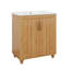 Meuble-lavabo de 30 po avec lavabo, armoire de rangement en bois massif avec 1 tiroir et 2 portes, supports de rangement