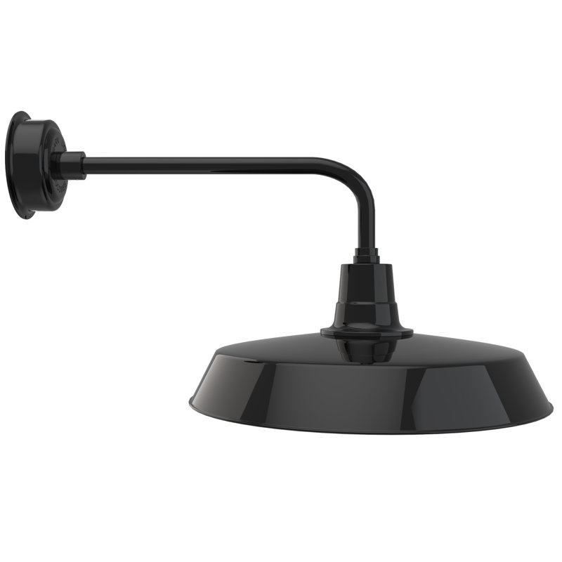 Luminaire de grange d’extérieur à del Haleigh, H 16,5 po x l 22 po x P 37 po, Noir