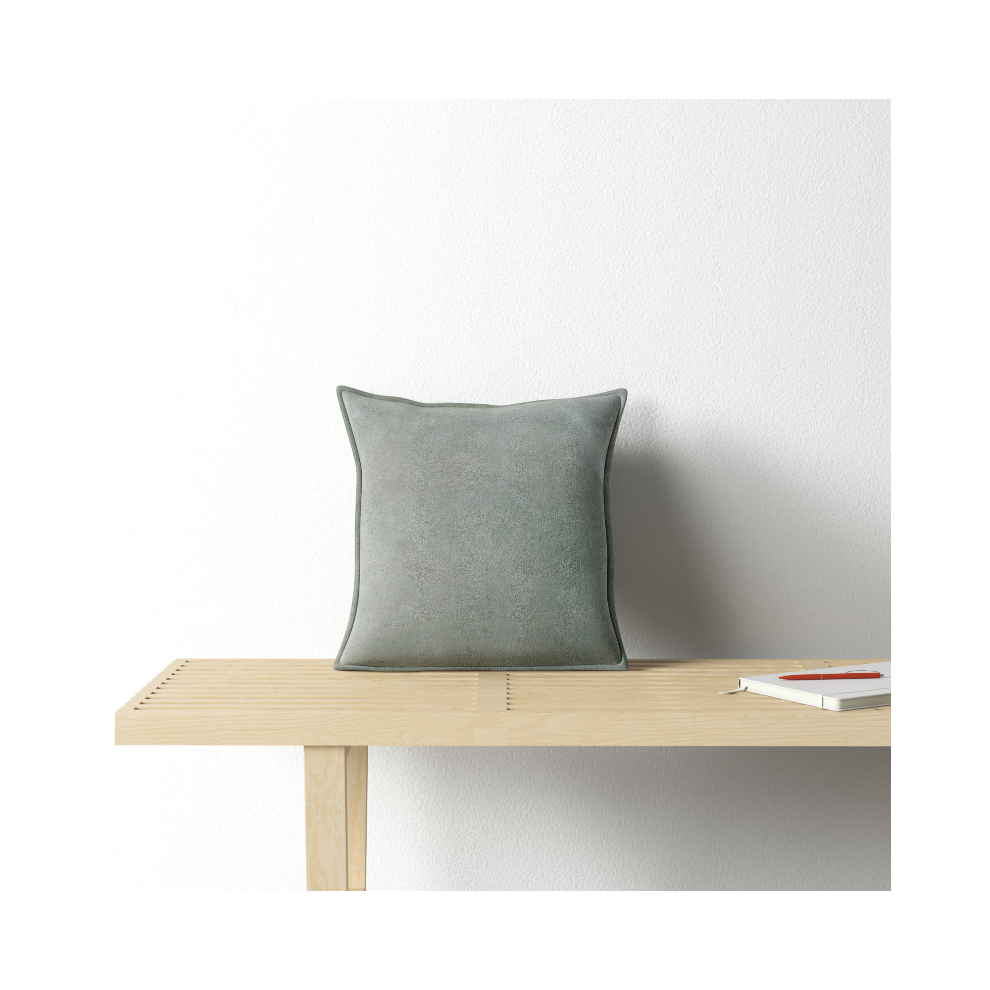 Edgar 100% Cotton Throw Pillow, Sea Foam, Down, 20"H x 20"W