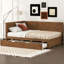 Wood Daybed With Trundle And Rustic Guardrail-800548808