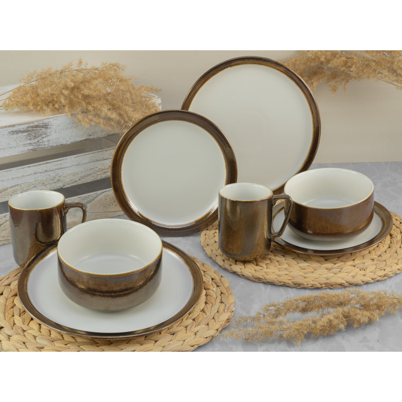 MODERN INDUSTRIAL 8 Piece Dinnerware Set, Service for 2