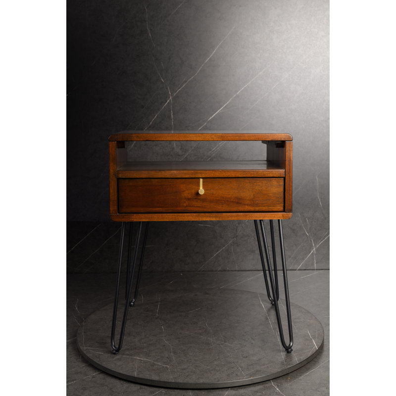 Ftenelle 48cm W Solid Wood Bedside Table