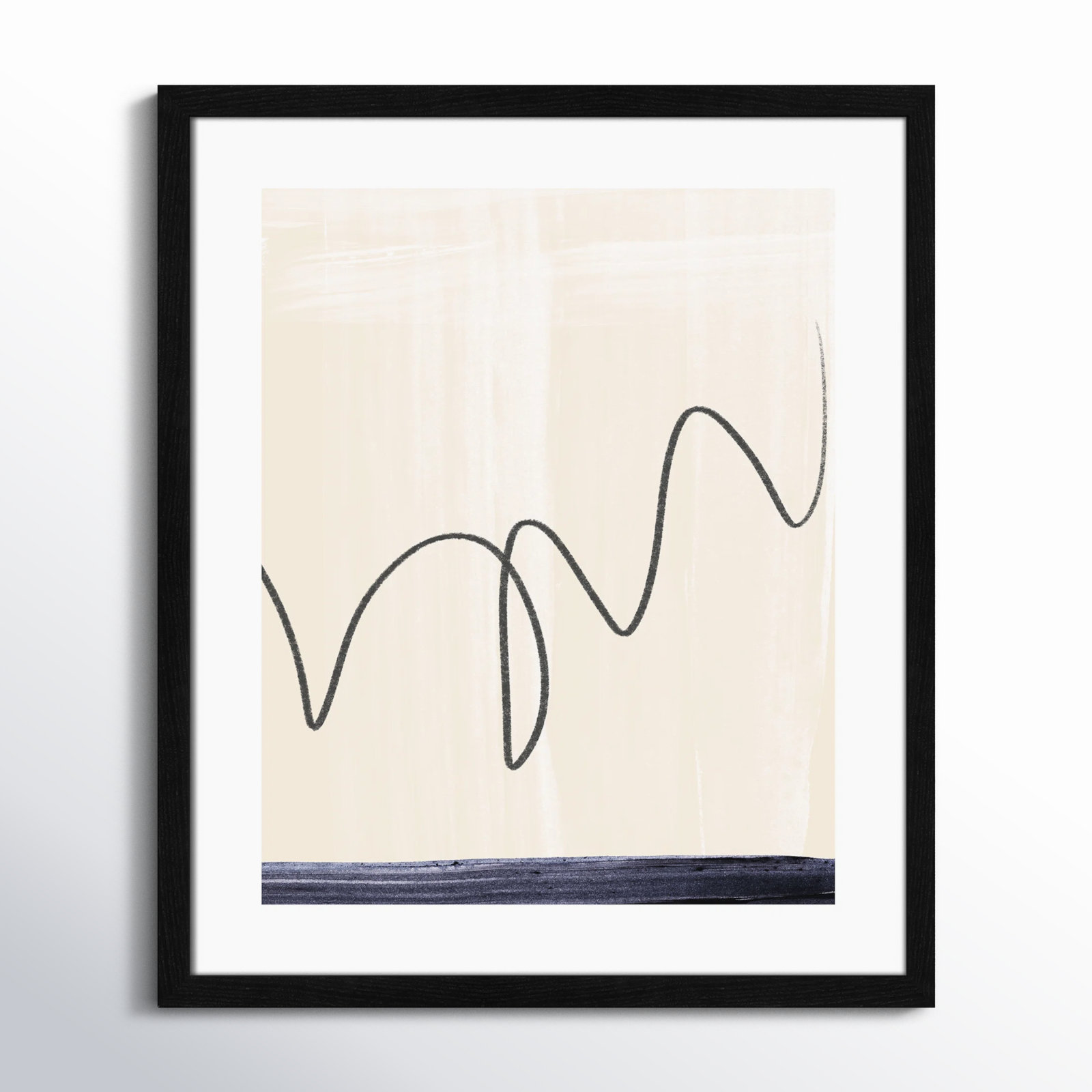 Tigerlily "Departured II" Painting, 25.5" H x 21.5" W x 0.75" D, Black Framed Paper