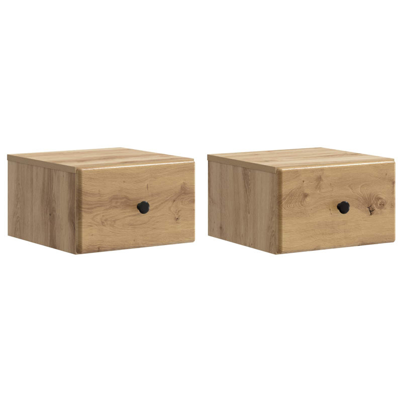 34.5 cm W Bedside Table, Artisan Oak