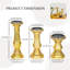 Bougeoirs pour bougies piliers - ensemble de 3 bougies dorées - porte-bougies en bois de style campagnard