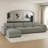 Velvet & Plush Corduroy Fabric Sofa L-Shaped Living Room Couch Large Modular Sectional Sofa With Movable Ottoman-474539611