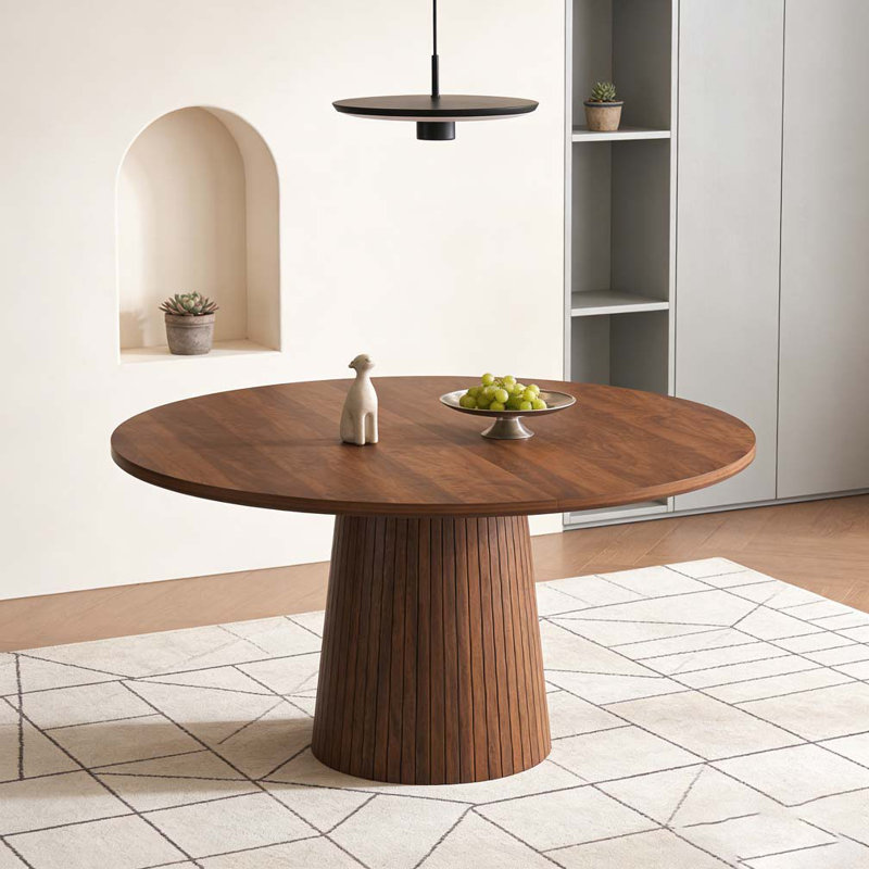 47 inch Round MDF Dining Table, Walnut