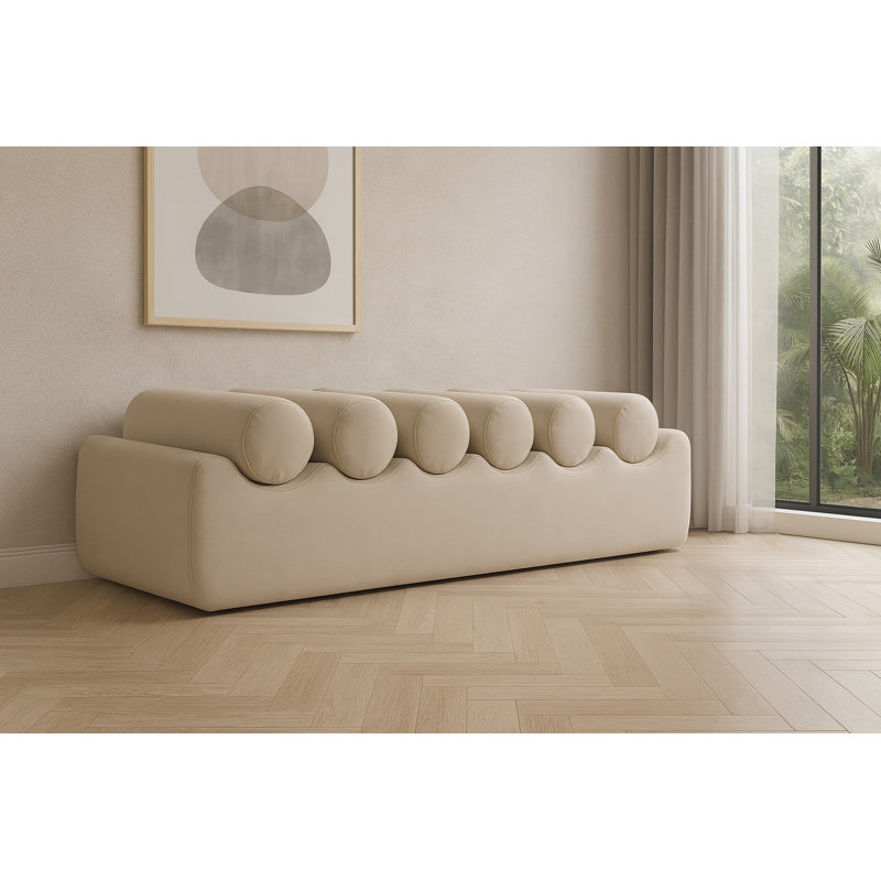 Banc en cuir Rumble Vegan, H 16,5 po x l 56 po x P 22 po, Cuir crème végétalien