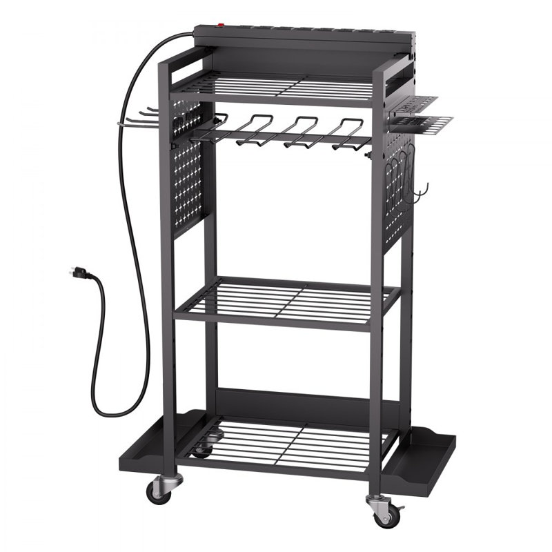 4-tier Tool Organizer Cart with Charging Station Garage Cart on Wheels