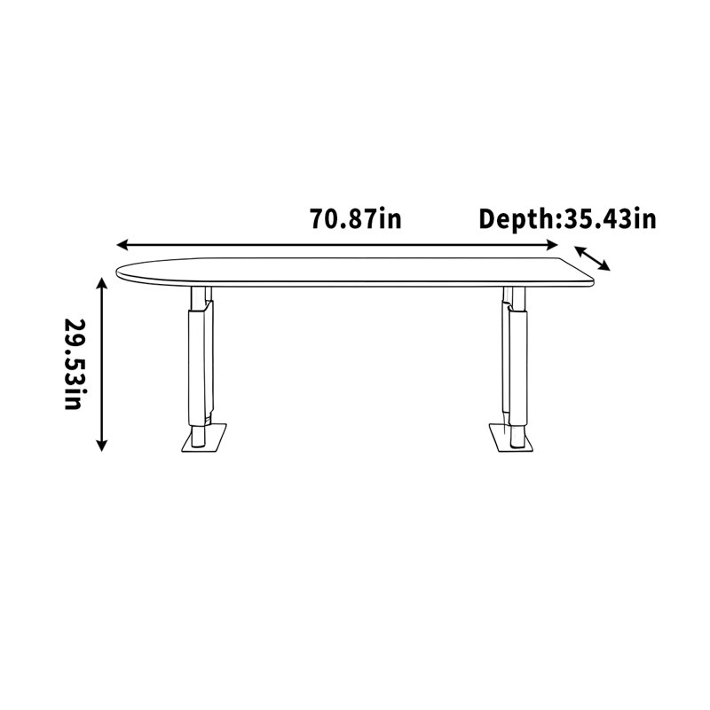 Bureau d'écriture Maspeth, H 29,53 po x l 70,87 po x P 35,43 po