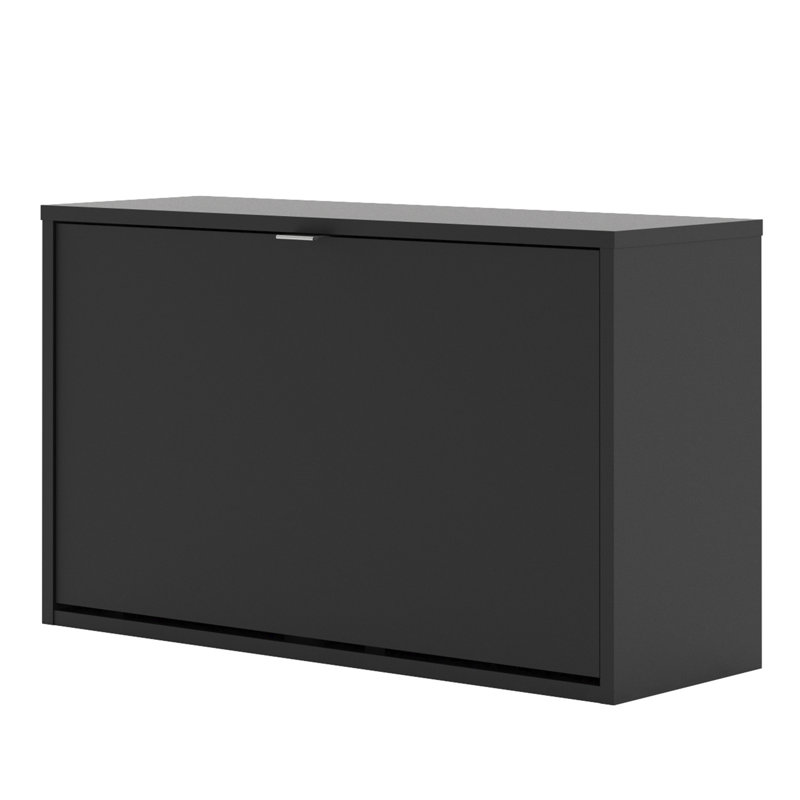 Shoes 3 Pair Stackable Shoe Storage Cabinet, Matte Black