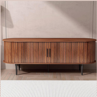 Meuble télé, console de télévision moderne 55 po avec compartiment de rangement et porte coulissante, centre de jeu avec armoire de jeu
