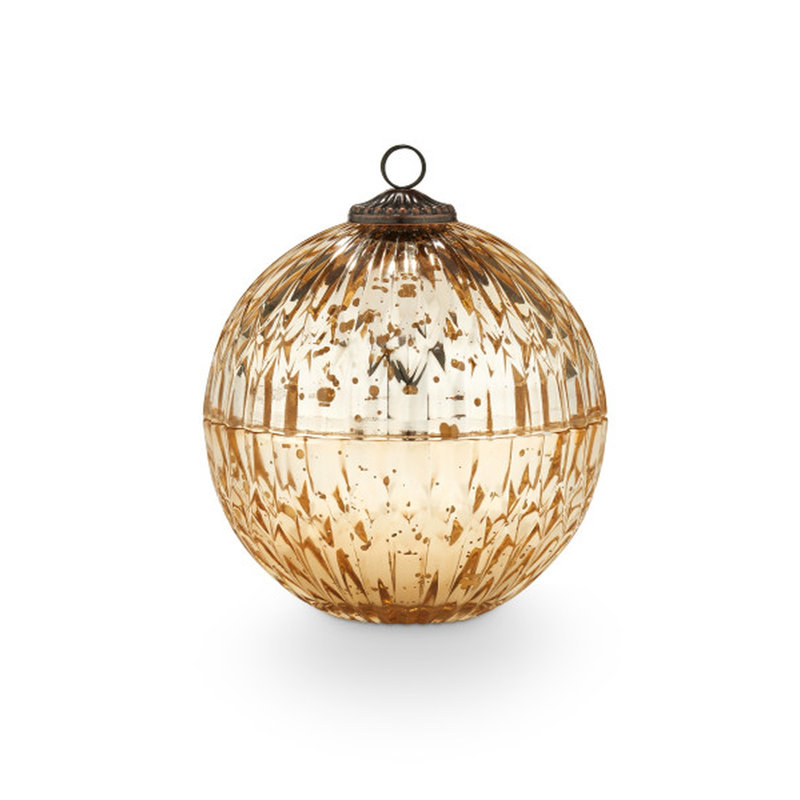 Winter White Mercury Ornament Candle, Glass Ornament