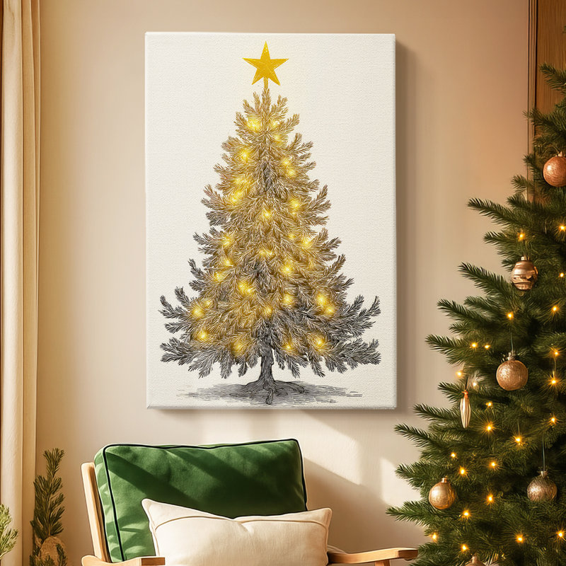 Dusk of Gilded Snow-Premium Gallery Wrapped Canvas, 18" H x 12" W