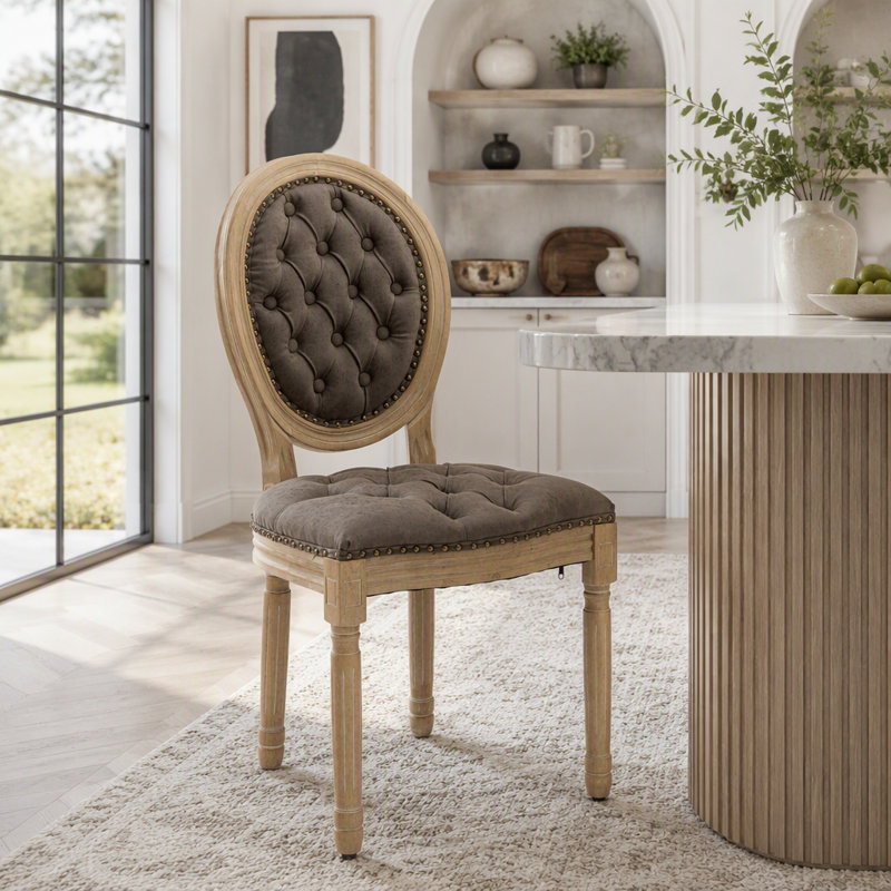 Chaise en bois massif, Brun
