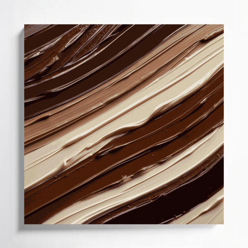 Toile horizontale rayée beige brun chocolat brun, H 12 po x l 12 po