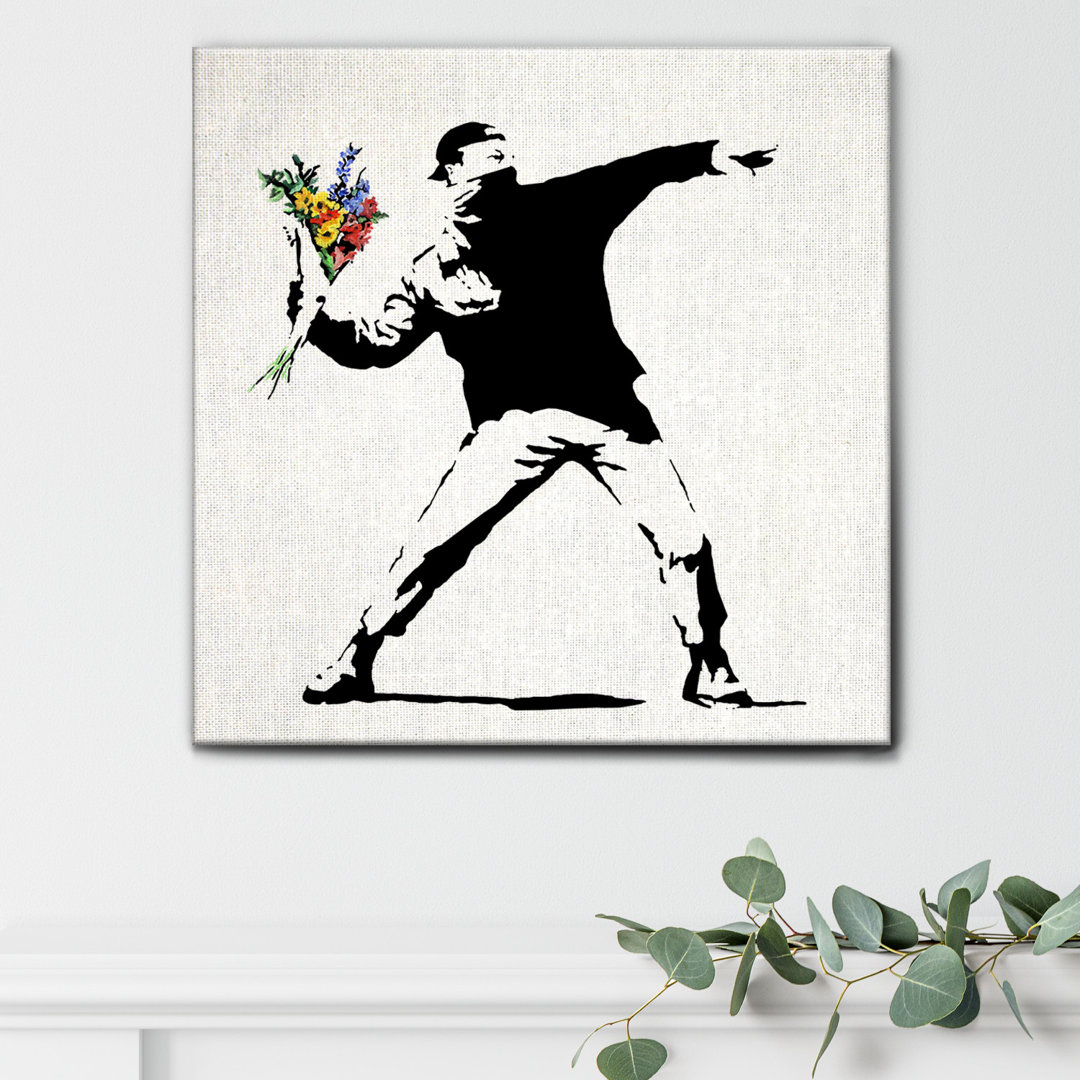 Leinwandbild Lanciatore di Fiori von Banksy