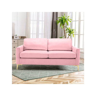Canapé-lit en velours pour causeuse, causeuse rembourrée et capitonnée, canapés de style moderne Mid-Century pour salon, chambre, bureau, petits espaces