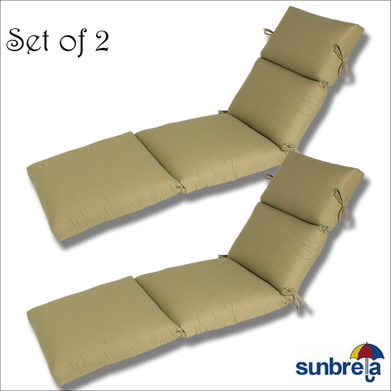 Sunbrella Outdoor 5'' Chaise Lounge Cushion, Sunbrella Ming Green Tea