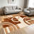 1PC Geometric Abstract Brown Circle & Stripe Pattern area rugs for Living Room, Soft, All seasons, Easy-maintain, Washable Indoor mat, Farmhouse suitable for dining table, kitchen, bedroom, entryway, home office, patio, Home Decor, Outdoor Decor.-1831954550