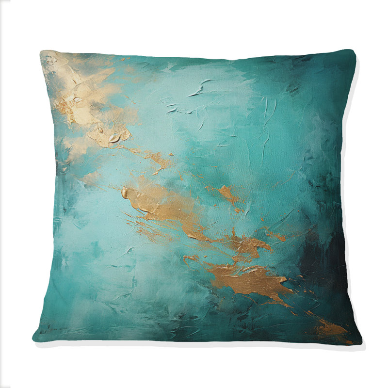Coussin Turquoise Tranquility VI - Abstract Landscape, 18" x 18"