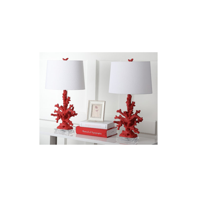 Humboldt Accent Lamp, Red/White Shade