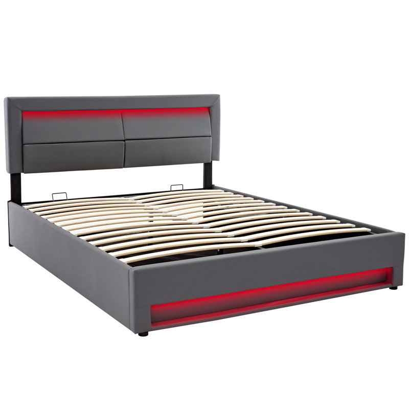 Upholstered Storage Bed, Kingsize (5'), Grey