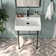Ceramic White Rectangular Single Faucet Hole 24 in Console Bathroom Sink with Overflow