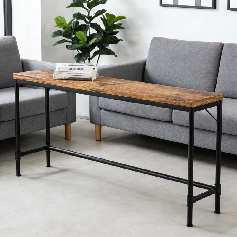 Élégant canapé extra long, console étroite