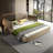 King Size Upholstered Chenille Bed Platform Bed with Wood Frame and Padded Headboard