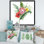 Bouquet de fleurs avec Protea Hibiscus Plumeria - peinture sur toile