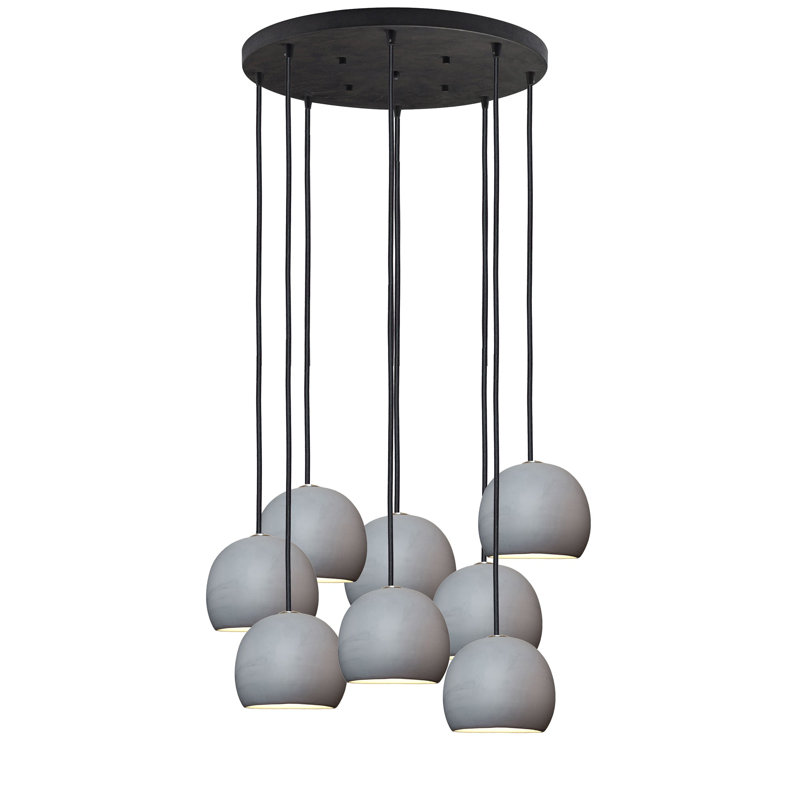 Clay 8 - Light Chandelier, 116" H, Black, Gray