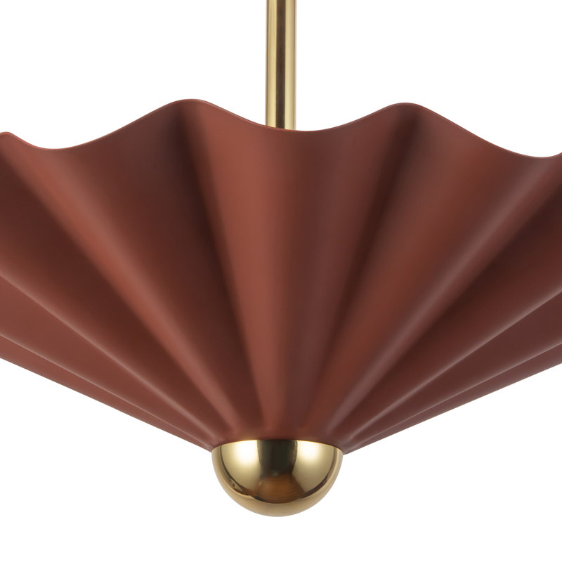 Furrow 16-in Red dimmable LED Pendant, 16-in, Red