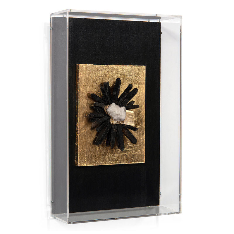 Black and Gold Calcite Quartz Resin Wall Decor
