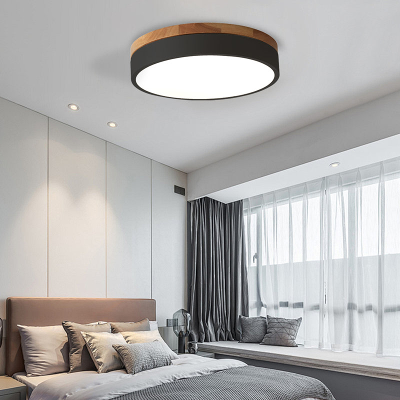 Aritina LED Flush Mount, 4500K, Matte Black